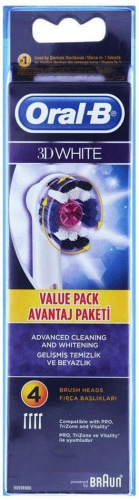 Сменные насадки Oral-B 3D White EB18-4 (4 шт.) – фото, купить в Минске с доставкой по Беларуси – 360shop.by