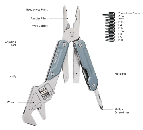 Мультитул NexTool Light Wrench W2 (NE20293) — фото, купить в Минске с доставкой по Беларуси — 360shop.by