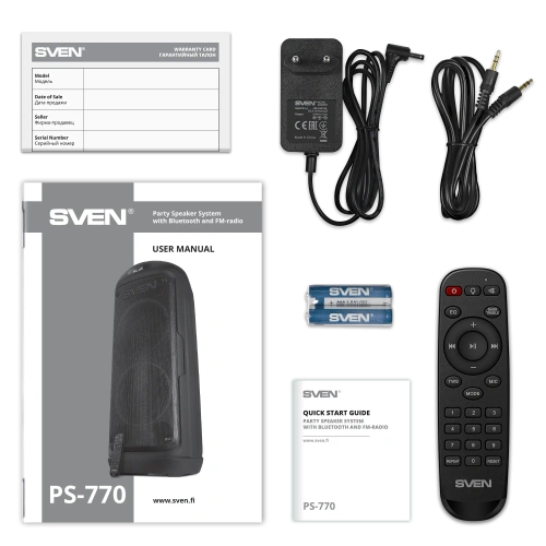 Колонка для вечеринок SVEN PS-770 — фото, купить в Минске с доставкой по Беларуси — 360shop.by