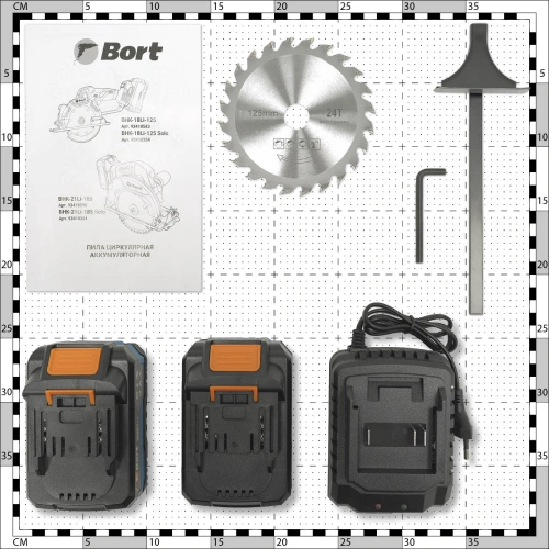 Дисковая (циркулярная) пила Bort BHK-18Li-125 (c 2-мя АКБ) (93418583) — фото, купить в Минске с доставкой по Беларуси — 360shop.by