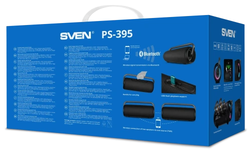 Портативная колонка SVEN PS-395 — фото, купить в Минске с доставкой по Беларуси — 360shop.by