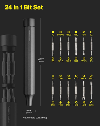 Набор отвертка с битами HOTO Precision Screwdriver (13 предметов) (QWLSD004) — фото, купить в Минске с доставкой по Беларуси — 360shop.by