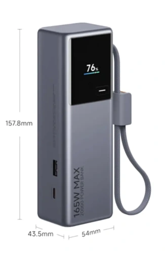 Внешний аккумулятор Xiaomi 165W Power Bank with Built-in Cable 20000mAh (PB2165) — фото, купить в Минске с доставкой по Беларуси — 360shop.by