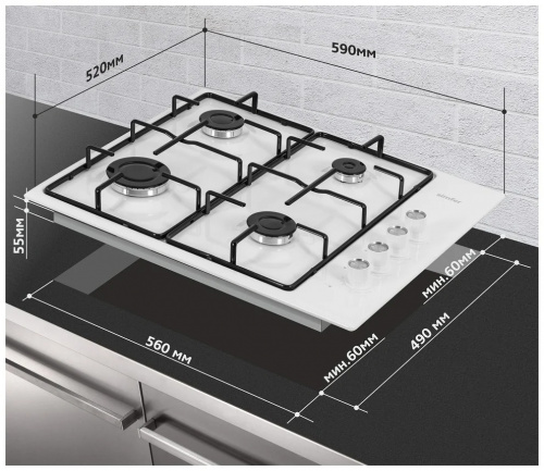 Газовая варочная панель Simfer H60Q40W400
