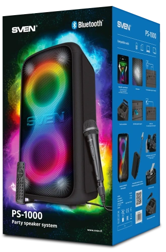 Колонка для вечеринок SVEN PS-1000 — фото, купить в Минске с доставкой по Беларуси — 360shop.by
