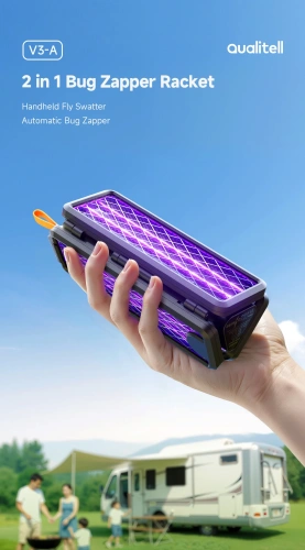 Электрическая мухобойка Qualitell Folding Electric Mosquito Swatter V3 (ZSS240918) — фото, купить в Минске с доставкой по Беларуси — 360shop.by