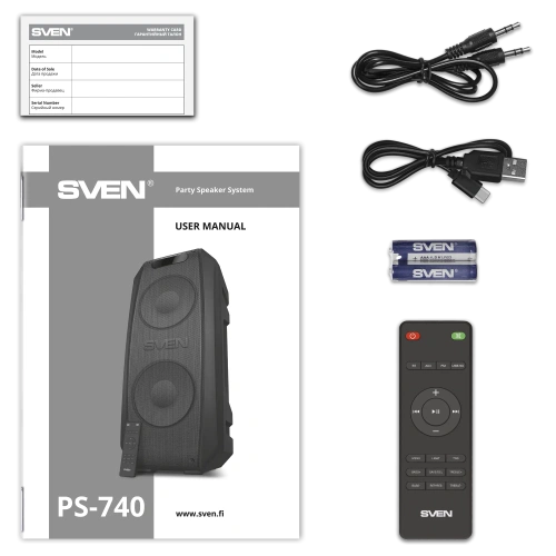 Колонка для вечеринок SVEN PS-740 — фото, купить в Минске с доставкой по Беларуси — 360shop.by