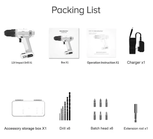 Дрель-шуруповерт MarsWorker 12V Lithium Electric Drill (MSID1202-02) — фото, купить в Минске с доставкой по Беларуси — 360shop.by