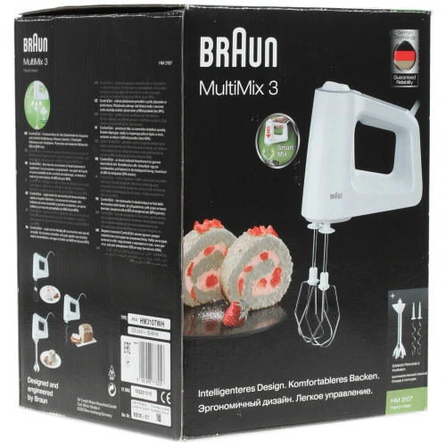 Миксер ручной Braun HM 3107 WH  — фото, купить в Минске с доставкой по Беларуси — 360shop.by