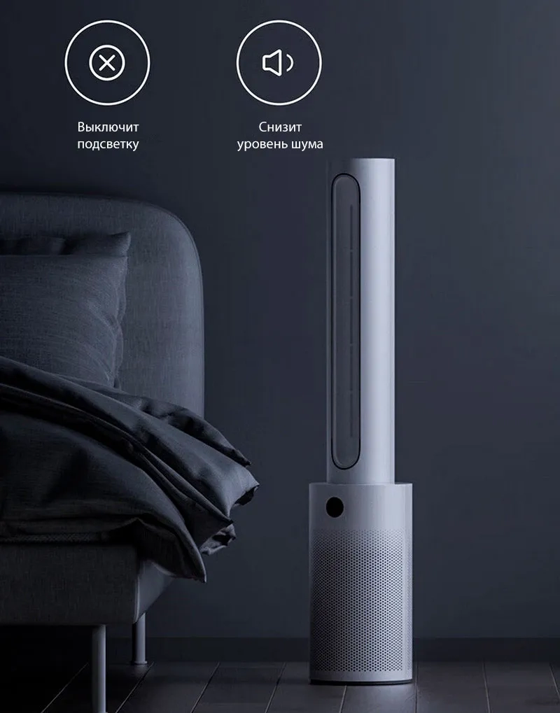 Автоматическое отключение подсветки и перевод Xiaomi Mijia Smart Leafless Purification Fan (WYJHS01ZM) в ночной режим 