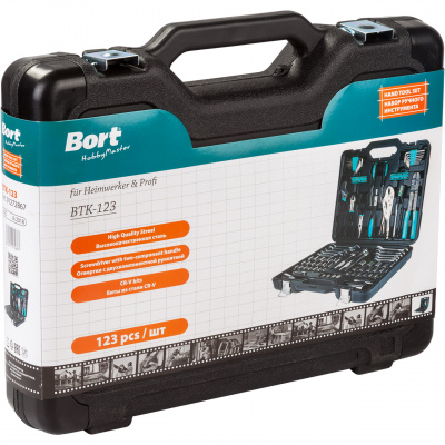 Универсальный набор инструментов Bort BTK-123 (123 предмета) (91272867)